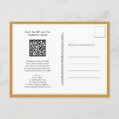 Invitation Carte Postale Honey Gold QR Code Tout en un Mariage moderne (Dos)