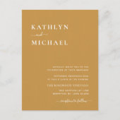 Invitation Carte Postale Honey Gold QR Code Tout en un Mariage moderne (Devant)
