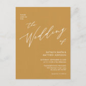 Invitation Carte Postale Honey Gold QR Code Tout en un Mariage moderne (Devant)