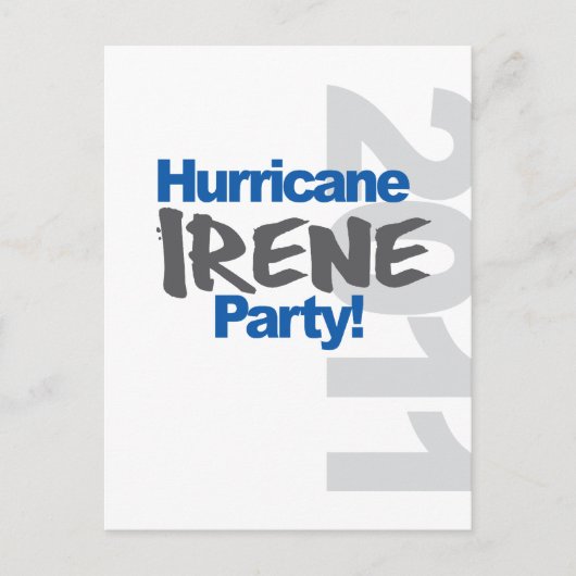 Invitation Carte Postale Hurricane Irene Party 2011 (Devant)