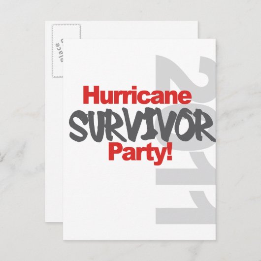 Invitation Carte Postale Hurricane Survival Party 1011 (Devant / Derrière)