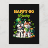 Invitation Carte Postale Husky Mignon Chanceux St. Patrick (Devant)