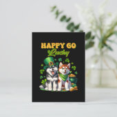 Invitation Carte Postale Husky Mignon Chanceux St. Patrick (Debout devant)