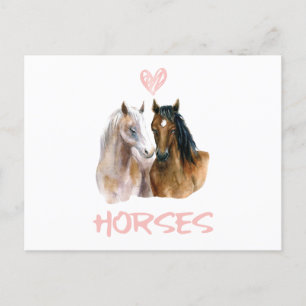 Invitation Carte Postale I Love Horses Portrait
