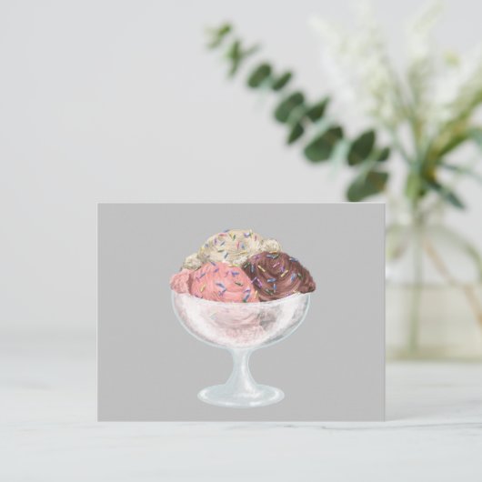 Invitation Carte Postale Ice Cream (Debout devant)