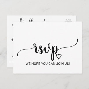Invitation Carte Postale Icône de choix de repas de calligraphie noire simp