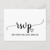 Invitation Carte Postale Icône de choix de repas de calligraphie noire simp (Devant)