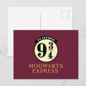 Invitation Carte Postale Icône EXPRESS de la plateforme 9 3/4 HOGWARTS™ (Devant / Derrière)