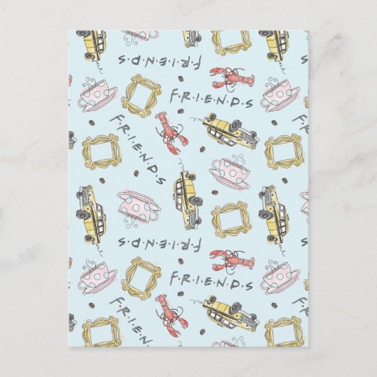 Invitation Carte Postale Icônes d'aquarelle FRIENDS™ Motif (Devant)