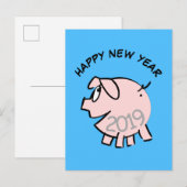 Invitation Carte Postale Illustration de dessin animé drôle pour le jour de (Devant / Derrière)