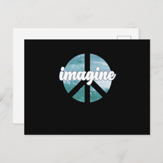 Invitation Carte Postale Imagine Peace Support Earth World Peace Day (Devant / Derrière)