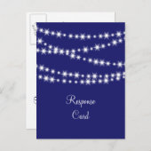 Invitation Carte Postale Indigo Twinkle Lights RSVP (Devant / Derrière)