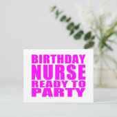 Invitation Carte Postale Infirmières Anniversaires : Infirmière d'anniversa (Debout devant)