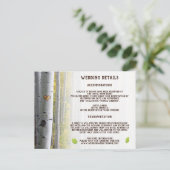 Invitation Carte Postale Initiales du coeur de l'arbre à bouleau détails du (Debout devant)