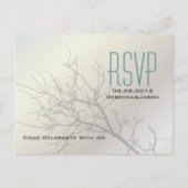Invitation Carte Postale Inséparables modernes Arbre blanc Mariage RSVP (Devant)