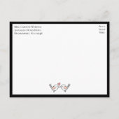 Invitation Carte Postale Inséparables Pink Black Lovebirds (Dos)