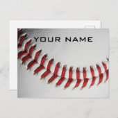 Invitation Carte Postale Inspiration Baseball Ajouter Votre Nom (Devant / Derrière)