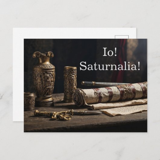 Invitation Carte Postale Io! Saturnales! (Devant / Derrière)