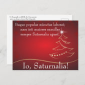 Invitation Carte Postale Io Saturnalia Citation de Petronius (Devant / Derrière)