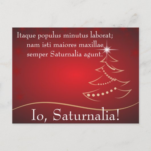 Invitation Carte Postale Io Saturnalia Citation de Petronius (Devant)