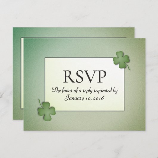 Invitation Carte Postale Irish Dreams RSVP avec Entree Choices (Devant / Derrière)