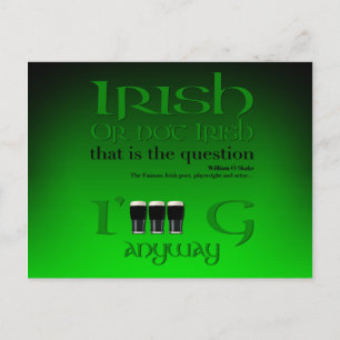 Invitation Carte Postale Irish or not Irish Original St Patrick's Day Gr2HP