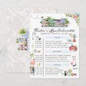 Invitation Carte Postale Itinéraire du week-end de bachelorette | Charlesto (Devant / Derrière)