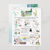 Invitation Carte Postale Itinéraire du week-end de bachelorette | Lac Michi (Devant / Derrière)