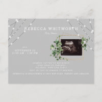 Ivy & Lights Ultrasound Photo Baby shower gris