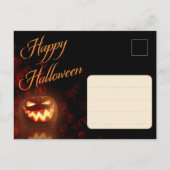 Invitation Carte Postale Jack O'Lantern Hallowen Party Noir + Orange (Dos)