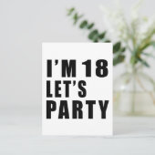 Invitation Carte Postale J'ai 18 ans Faisons la fête (Debout devant)