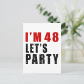 Invitation Carte Postale J'ai 48 ans Faisons la fête (Debout devant)