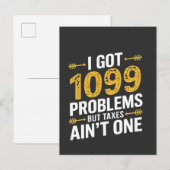 Invitation Carte Postale J'ai eu 1099 problèmes mais les impôts ne sont pas (Devant / Derrière)