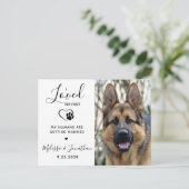 Invitation Carte Postale J'Aimais Son Premier Code QR moderne Mariage chien (Debout devant)