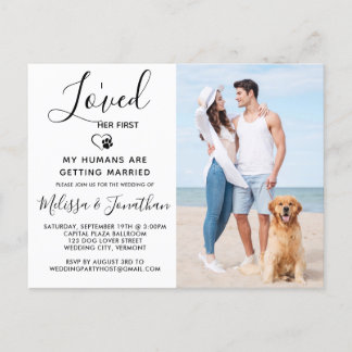 Invitation Carte Postale J'Aimais Son Premier Mariage Photo Chien De Compag