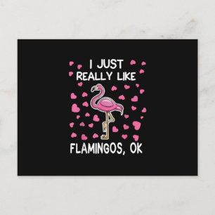 Invitation Carte Postale J'Aime Vraiment Les Flamants roses, Ok Flamant ros