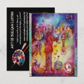 Invitation Carte Postale JARDIN DES FÉES ET PAPILLONS OMBRES PERDUES rose (Devant / Derrière)