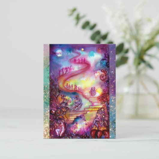 Invitation Carte Postale JARDIN DES OMBRES PERDUES Escalier mystique (Debout devant)