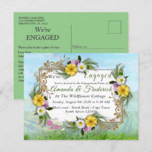 Invitation Carte Postale Jardin fleur sauvage sous un ciel ensoleillé