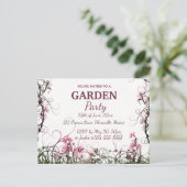 Invitation Carte Postale Jardin fleuri éditable pour une fête (Debout devant)