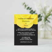 Invitation Carte Postale Jaune Blanc Floral Rose Simple Mariage (Debout devant)