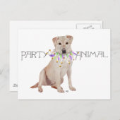 Invitation Carte Postale Jaune Labrador Retriever Party (Devant / Derrière)