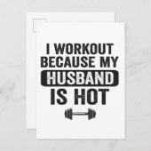 Invitation Carte Postale Je fais du sport parce que mon mari est sexy Fitne (Devant / Derrière)