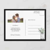 Invitation Carte Postale JE FAIS Fiançailles Eucalyptus Greenery BBQ Party (Dos)