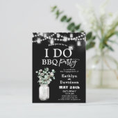 Invitation Carte Postale JE FAIS Fiançailles Eucalyptus Greenery BBQ Party (Debout devant)