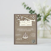 Invitation Carte Postale Je le fais | BBQ | Code QR à l'ancienne Fiançaille (Debout devant)