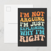 Invitation Carte Postale Je n'affirme pas que j'explique juste pourquoi j'a (Devant / Derrière)