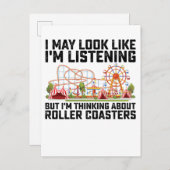 Invitation Carte Postale Je peux avoir l'air d'écouter mais je pense à (Devant / Derrière)