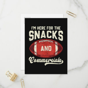 Invitation Carte Postale Je suis ici pour les snacks et les publicités de f