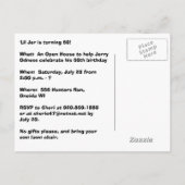 Invitation Carte Postale Jerry photo d'anniversaire (Dos)